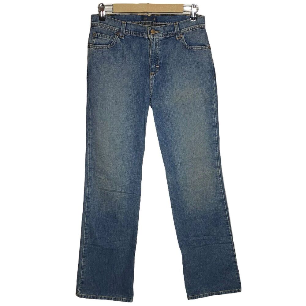 Vtg J Crew Jeans Womens 4 (30x33) Blue Bootcut Denim Mid Rise Deadstock Y2K NWT